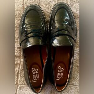 Franco Sarto Glossy Black Loafers